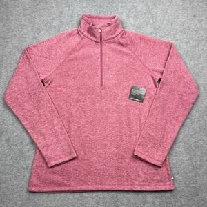 NWT Eddie Bauer Women's Small Fleece 1/4 Quarter Zip Pullover Sweater Berry